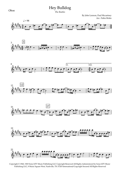 Hey Bulldog (arr. Fabio Britto)