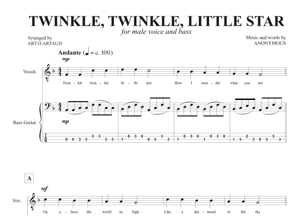 Twinkle Twinkle Little Star (arr. Art.o Artaud)