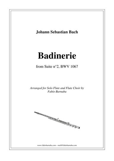 Bach's Badinerie from Suite n°2 - for Solo Flute and Flute Choir (arr. Fabio Barnaba)