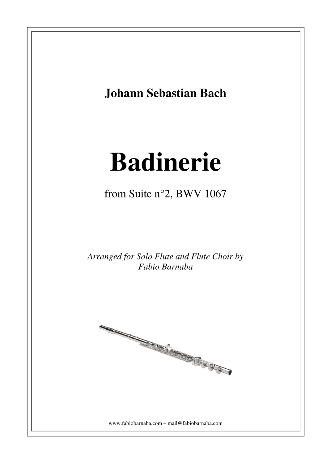 Bach's Badinerie from Suite n°2 - for Solo Flute and Flute Choir (arr. Fabio Barnaba)
