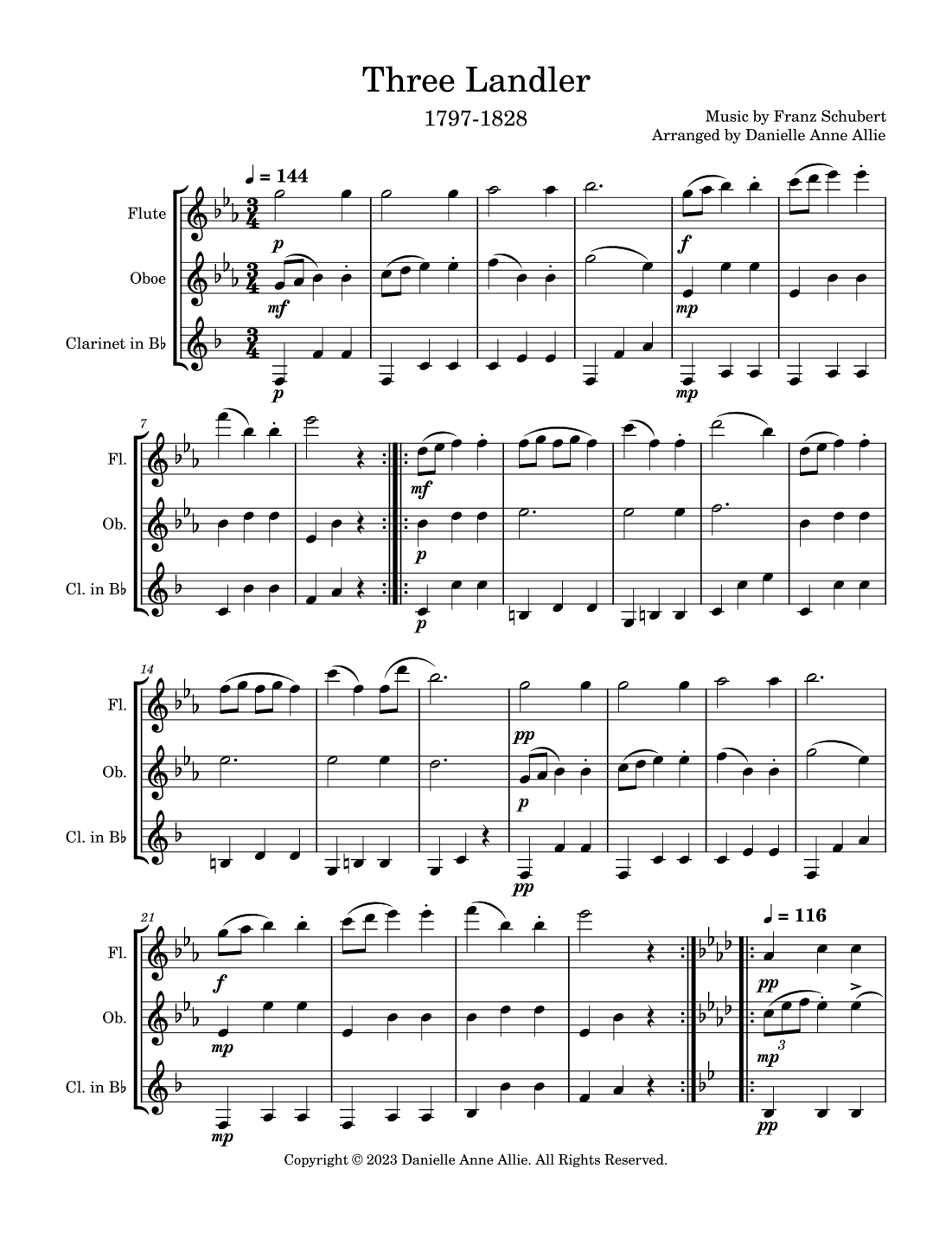 Three Ländler (arr. Danielle Anne Allie)