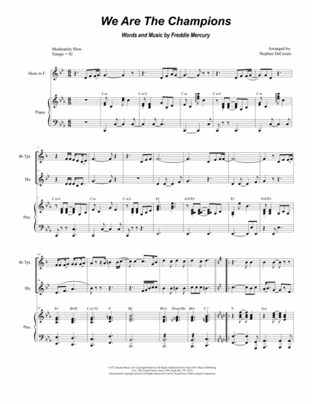 We Are The Champions (arr. Stephen DeCesare)