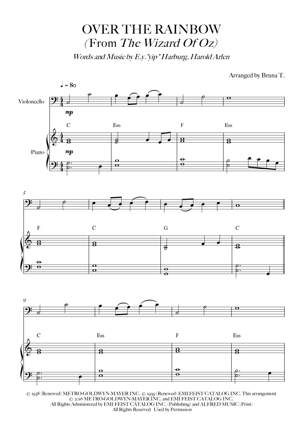 Over The Rainbow (arr. Bruna T.)