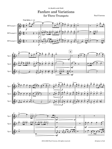 Fanfare and Variations for Three Trumpets