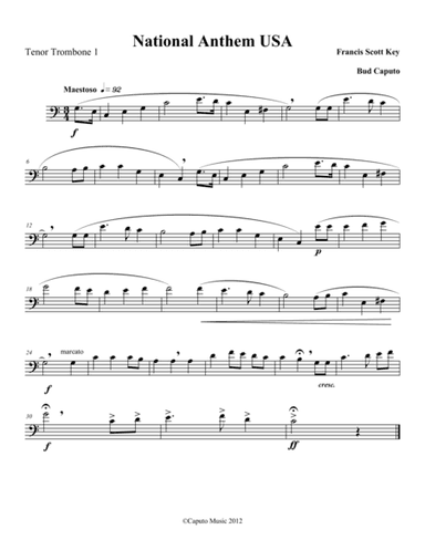 Low Brass Nathional Anthem USA- Trio National Emblem-Parts (arr. Bud Caputo)