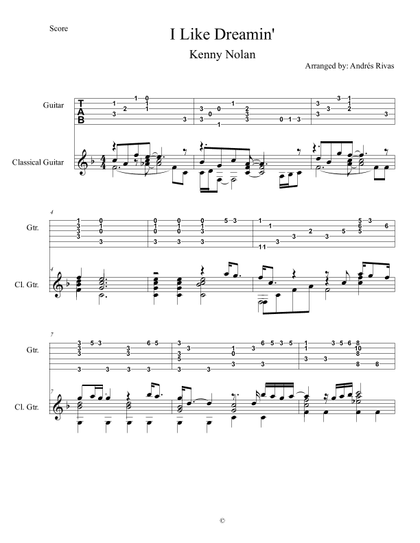 I Like Dreamin' (arr. Andres Rivas)