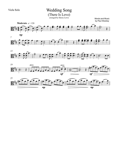 Wedding Song (there Is Love) (arr. Sherry Lewis)