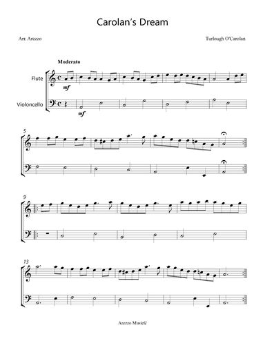 Carolan's Dream - Flute and Cello (arr. Arezzo Music)