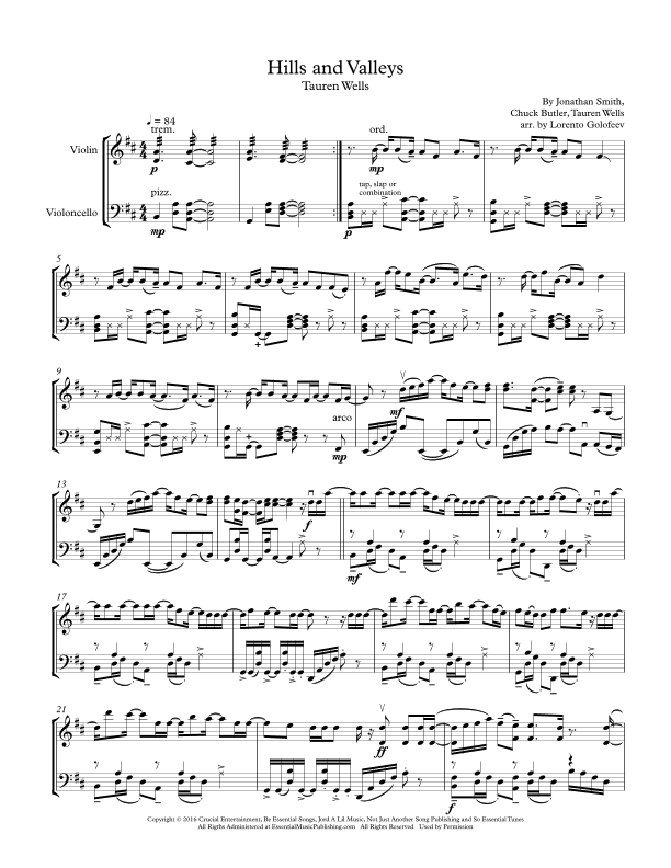 Hills And Valleys (arr. Lorento Golofeev)