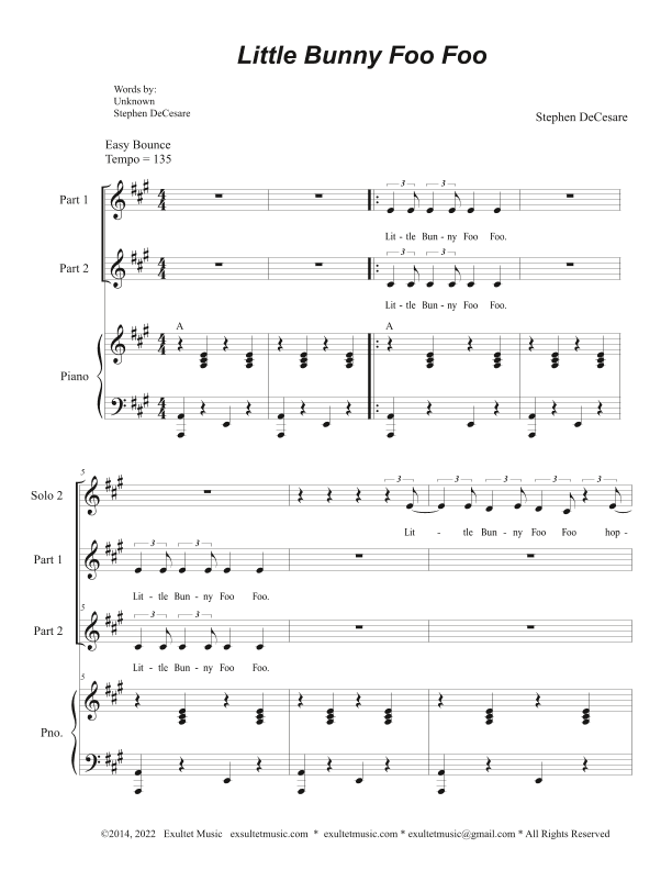 Little Bunny Foo Foo (2-part choir)