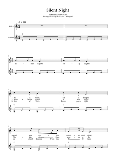 Silent Night (english lyrics) (arr. Henrique F Mangoni)