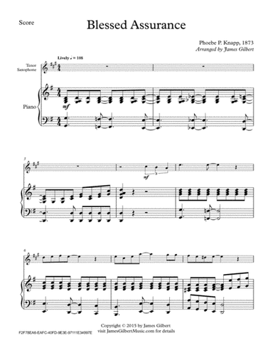 Blessed Assurance (arr. James Gilbert)