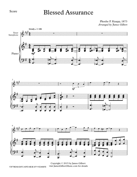 Blessed Assurance (arr. James Gilbert)