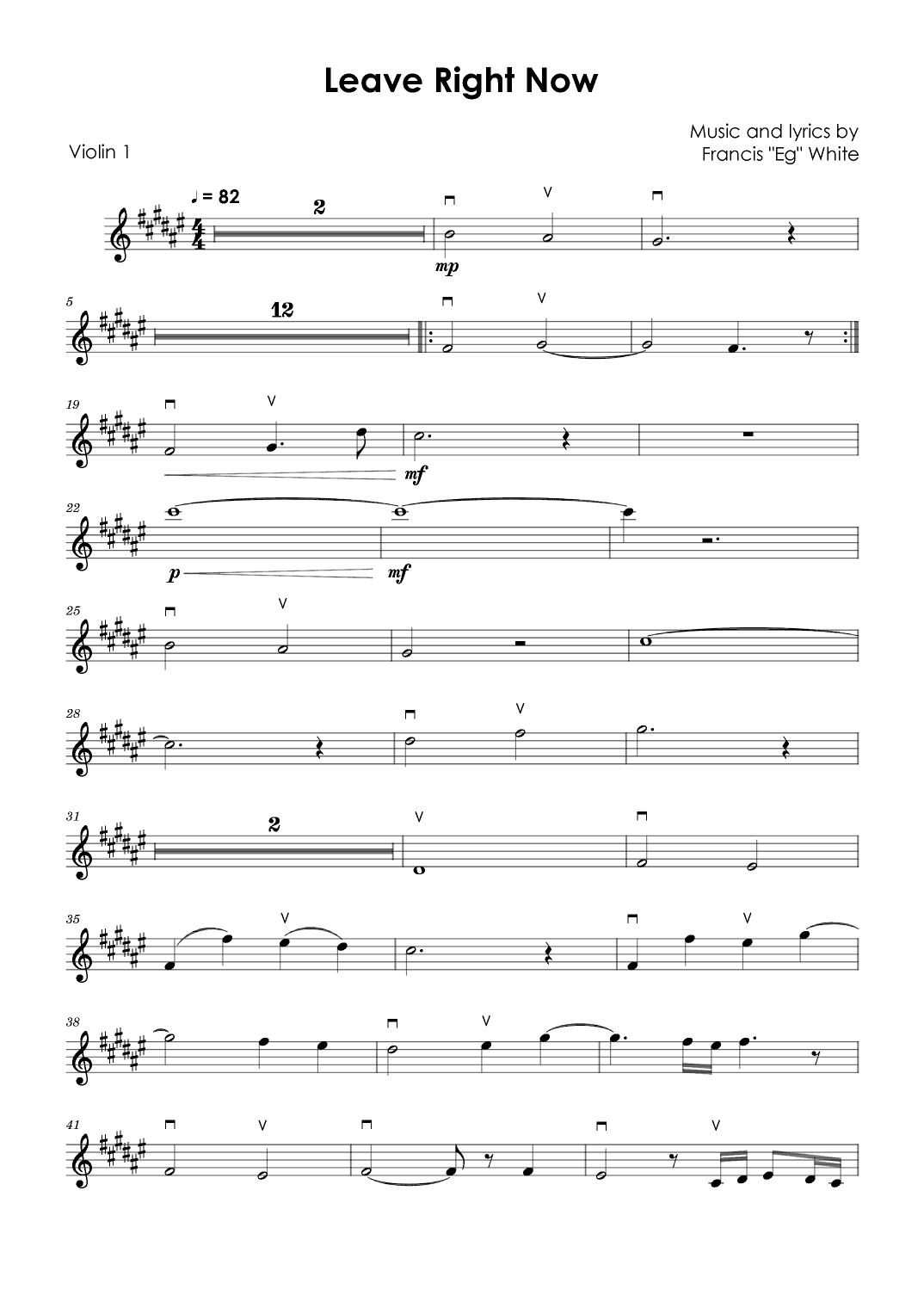Leave Right Now (arr. David Lartey)