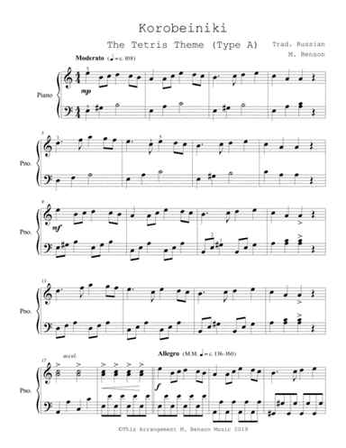 Korobeiniki- The Tetris Theme (arr. Mike Benson)