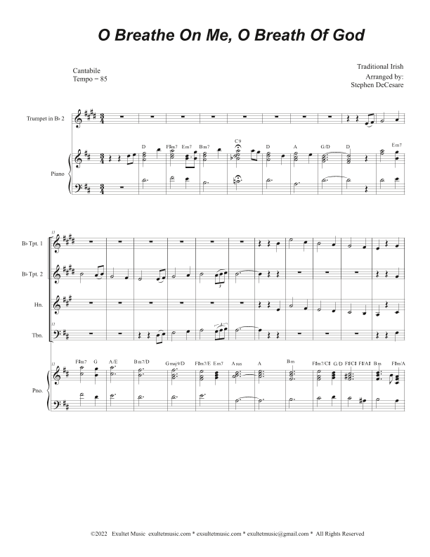 O Breathe On Me, O Breath Of God (Brass Quartet and Piano) (arr. Stephen DeCesare)