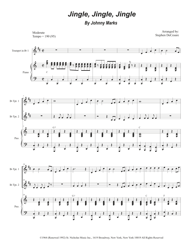 Jingle, Jingle, Jingle (arr. Stephen DeCesare)
