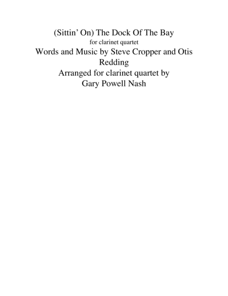 (Sittin' On) The Dock Of The Bay (arr. Gary Powell Nash)