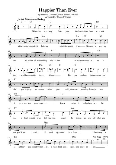 Happier Than Ever (arr. Caracol Tracks)