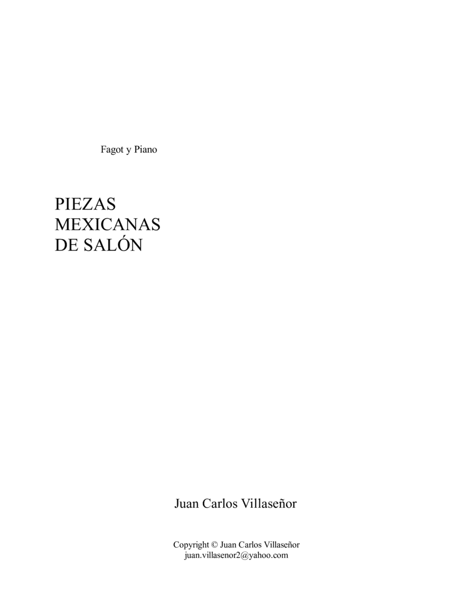 Piezas mexicanas de salón (bassoon part) (arr. Juan Carlos Villaseñor)