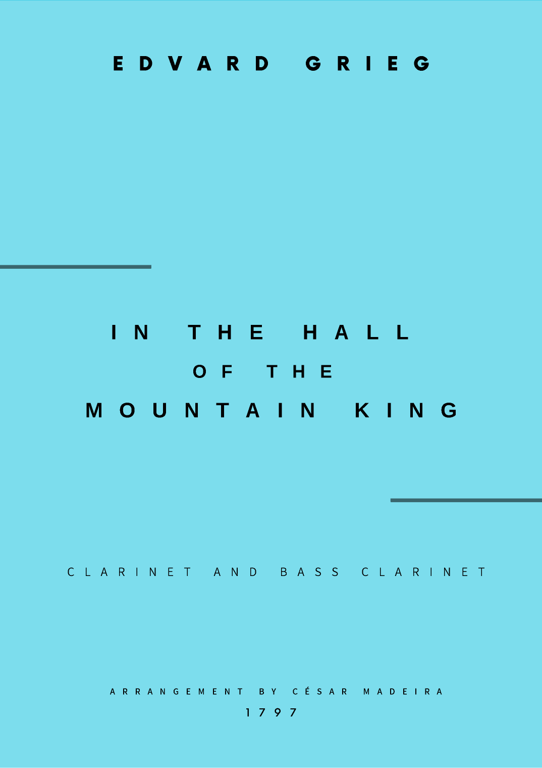 In The Hall Of The Mountain King - Clarinet and Bass Clarinet (Full Score and Parts) (arr. César Madeira)