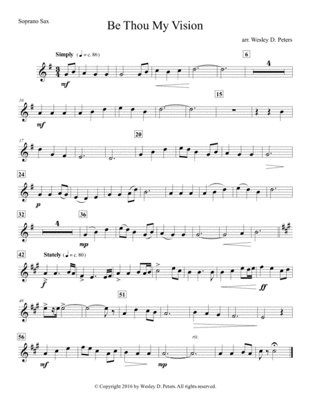 Be Thou My Vision (Sax Sextet) (arr. Wesley D. Peters)
