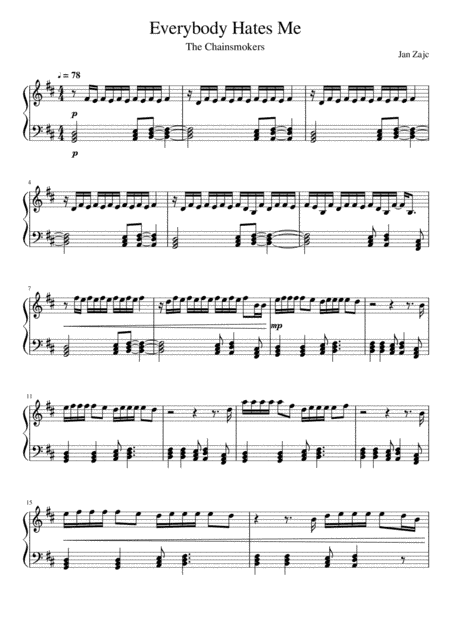 Everybody Hates Me (arr. Jan Zajc)