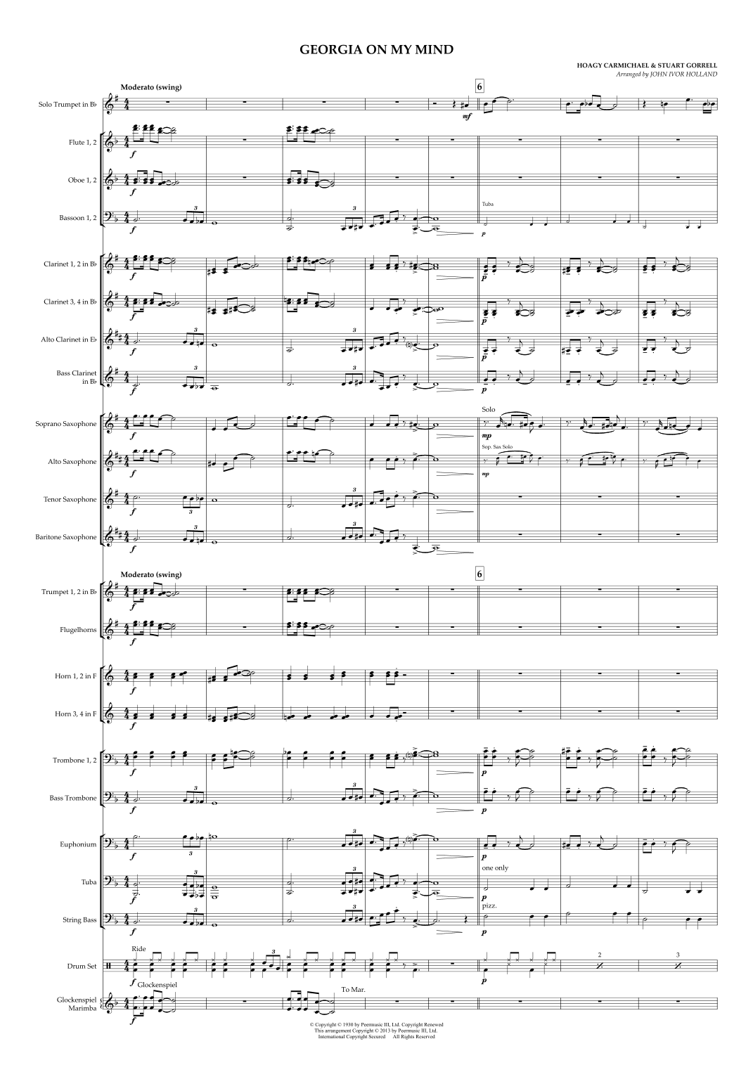 Georgia On My Mind (arr. John Ivor Holland)