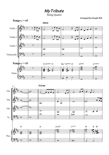 My Tribute (arr. Joseph Ondong)