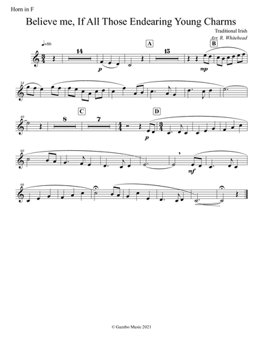 Believe Me, If All Those Endearing Young Charms (arr. R. Whitehead)
