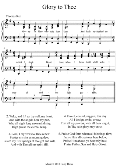 Glory to Thee. A new tune to a wonderful old hymn.