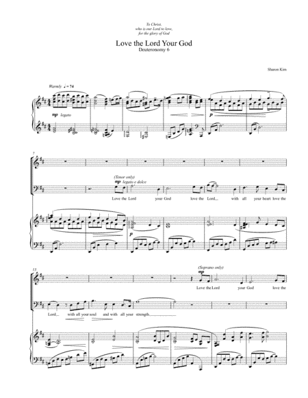 Love the Lord Your God for Choir SATB