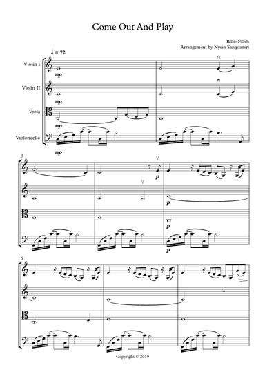 Come Out And Play (arr. Nyssa Sanguansri)