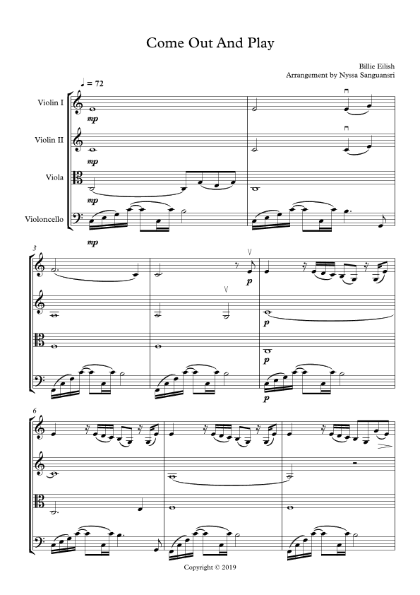 Come Out And Play (arr. Nyssa Sanguansri)