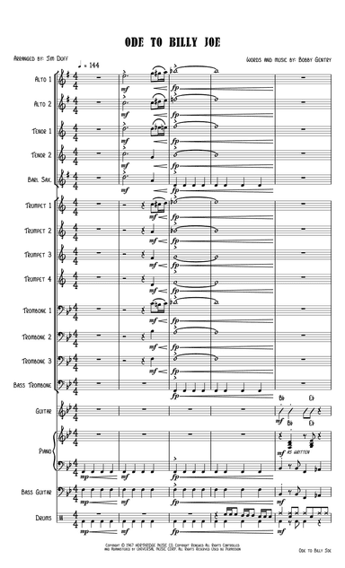 Ode To Billy Joe (arr. Jim Duff)