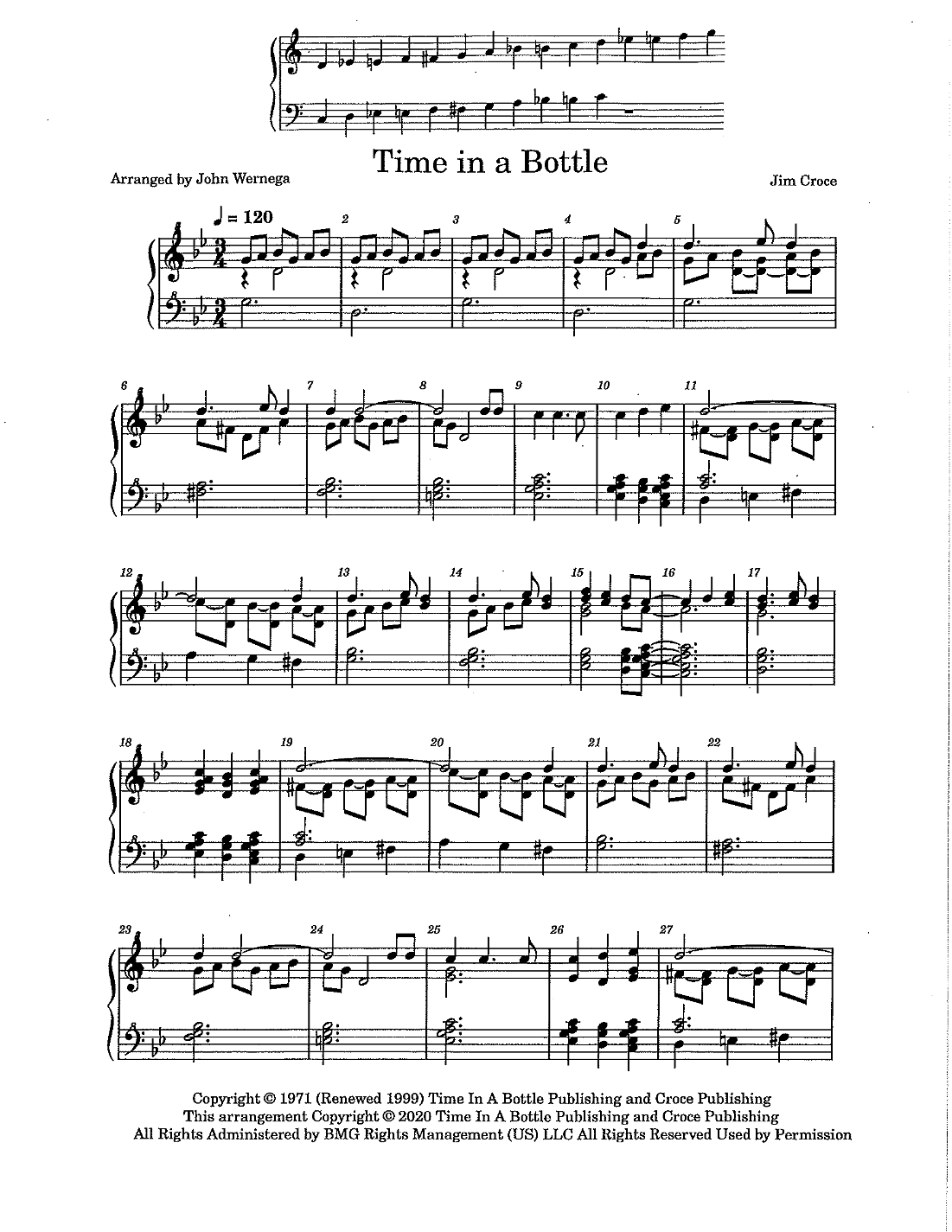 Time In A Bottle (arr. John Wernega)