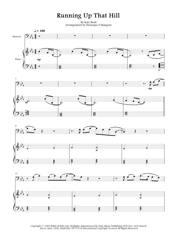 Running Up That Hill (arr. Henrique F Mangoni)