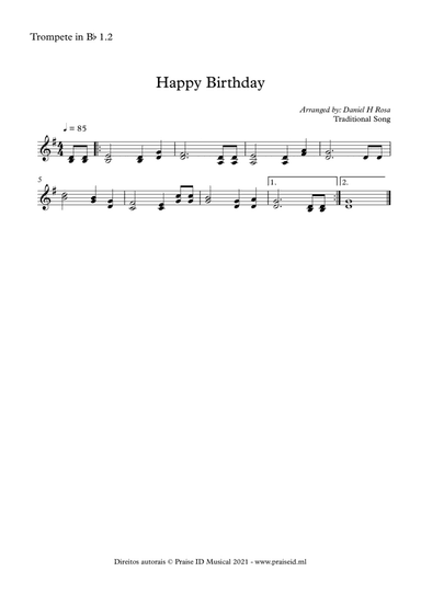 Happy Birthday to you Trumpet Bb duet (arr. Daniel H Rosa)