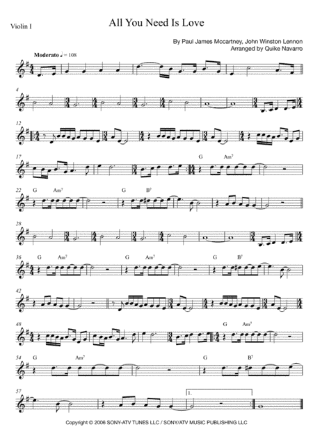All You Need Is Love (arr. Quike Navarro)