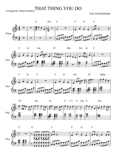 That Thing you do (arr. Arranged by Tamara)