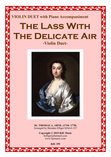 The Lass With The Delicate Air - Violin Duet with Piano accompaniment Score and Parts (arr. Brendan Elliget MAGA 537)