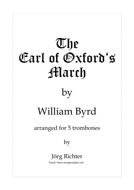 The Earl of Oxford's March für Posaunenquintett (arr. Jörg Richter)