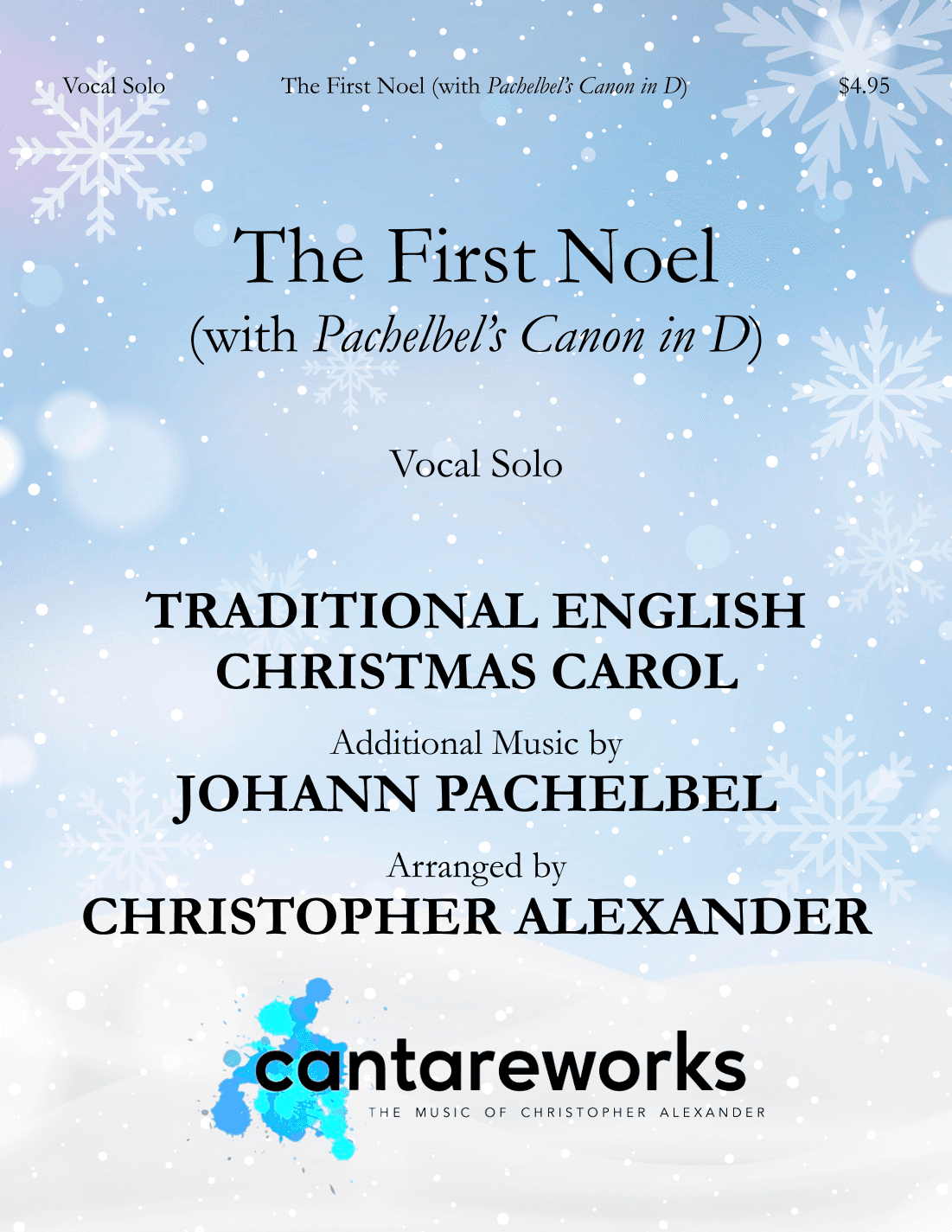 The First Noel (with Pachelbel's Canon in D) (Vocal Solo) (arr. Christopher Alexander)