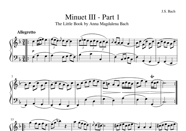 Minueto III de Bach (arr. Sebastian C. Davis)