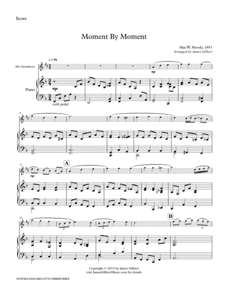 Moment By Moment (arr. James Gilbert)