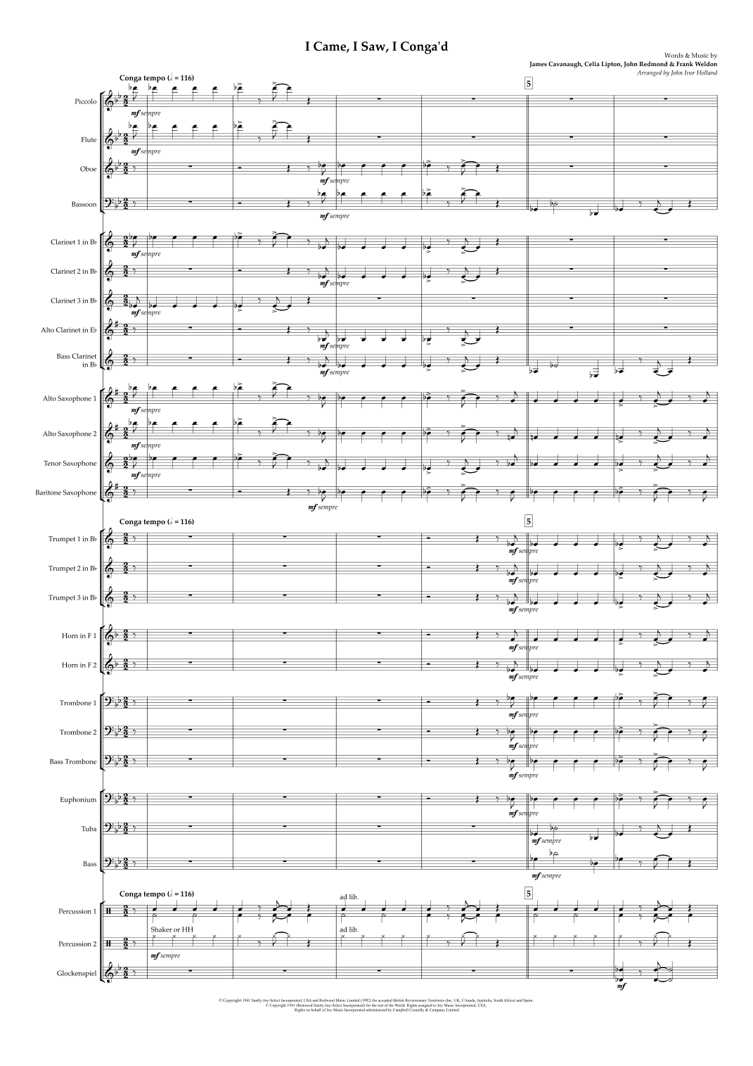 I Came, I Saw, I Conga'd (arr. John Ivor Holland)