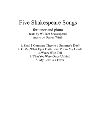Five Shakespeare Songs