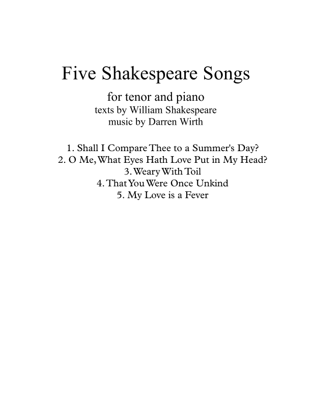 Five Shakespeare Songs