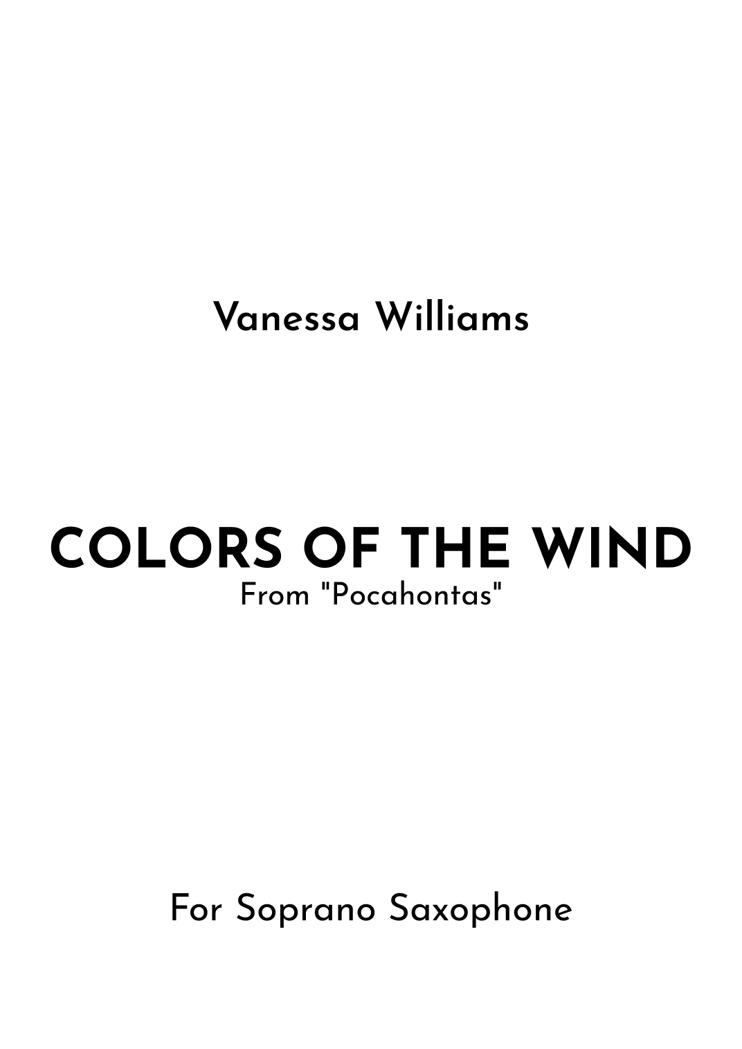 Colors Of The Wind (arr. Jireh J.)