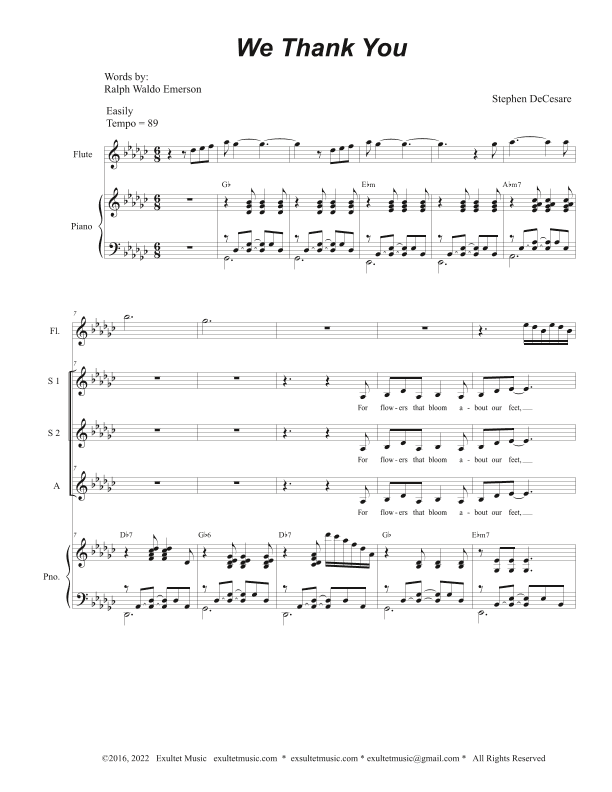 We Thank You (Vocal Trio - (SSA)